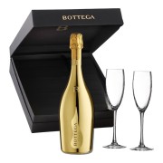 Bottega - Prosecco Gold in Confezione Nera con 2 Bicchieri - 0.75L